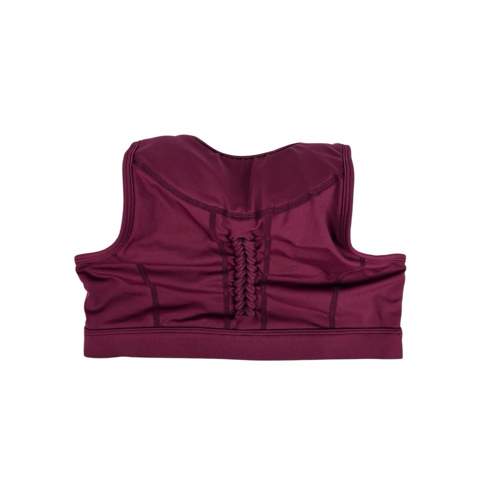Chestee The Alex‎ Maroon Red Braided Sports Bra Padded Chest Size 6